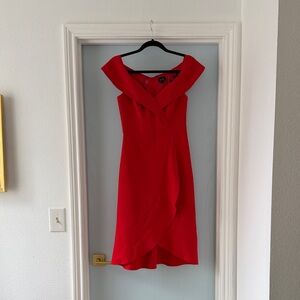 Bardot Red Asymmetrical Dress
